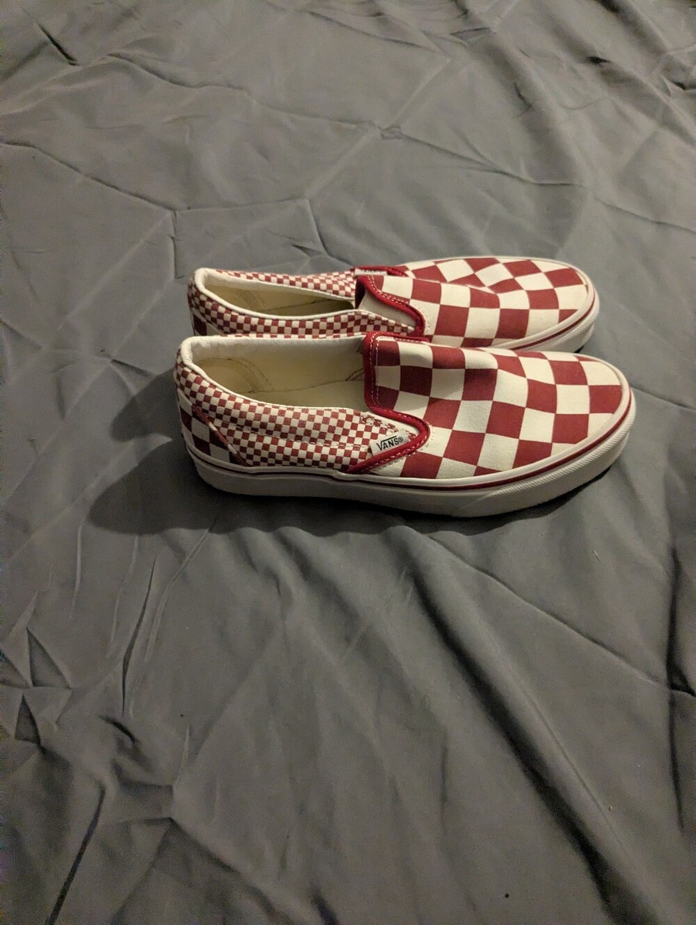 red and white checkered vans - woman size 7 - Picture 4 of 8